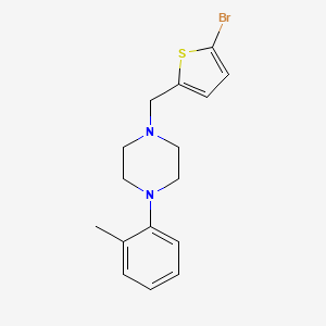 molecular formula C16H19BrN2S B3742717 1-[(5-bromo-2-thienyl)methyl]-4-(2-methylphenyl)piperazine 