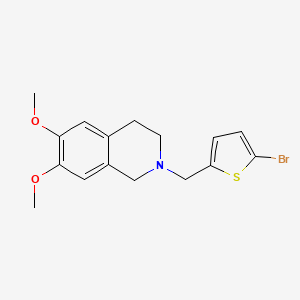 molecular formula C16H18BrNO2S B3742723 2-[(5-bromo-2-thienyl)methyl]-6,7-dimethoxy-1,2,3,4-tetrahydroisoquinoline 