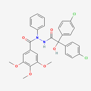 molecular formula C30H26Cl2N2O6 B3742728 N'-[bis(4-chlorophenyl)(hydroxy)acetyl]-3,4,5-trimethoxy-N-phenylbenzohydrazide 