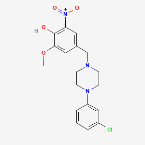 4-{[4-(3-chlorophenyl)-1-piperazinyl]methyl}-2-methoxy-6-nitrophenol