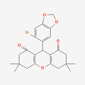 molecular formula C24H25BrO5 B3742765 9-(6-bromo-1,3-benzodioxol-5-yl)-3,3,6,6-tetramethyl-3,4,5,6,7,9-hexahydro-1H-xanthene-1,8(2H)-dione 