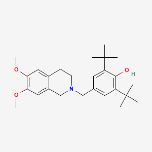 molecular formula C26H37NO3 B3742777 2,6-di-tert-butyl-4-[(6,7-dimethoxy-3,4-dihydro-2(1H)-isoquinolinyl)methyl]phenol 