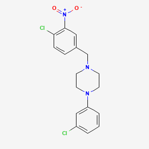 molecular formula C17H17Cl2N3O2 B3742789 1-(4-chloro-3-nitrobenzyl)-4-(3-chlorophenyl)piperazine 