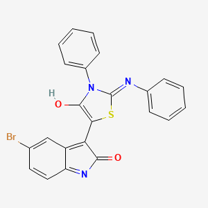 5-bromo-3-[4-oxo-3-phenyl-2-(phenylimino)-1,3-thiazolidin-5-ylidene]-1,3-dihydro-2H-indol-2-one