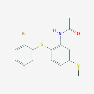 molecular formula C15H14BrNOS2 B374282 N-[2-[(2-bromophenyl)sulfanyl]-5-(methylsulfanyl)phenyl]acetamide 