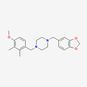 molecular formula C22H28N2O3 B3742840 1-(1,3-benzodioxol-5-ylmethyl)-4-(4-methoxy-2,3-dimethylbenzyl)piperazine 