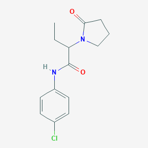 molecular formula C14H17ClN2O2 B374287 N-(4-chlorophenyl)-2-(2-oxo-1-pyrrolidinyl)butanamide 