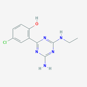 molecular formula C11H12ClN5O B374289 2-[4-Amino-6-(ethylamino)-1,3,5-triazin-2-yl]-4-chlorophenol 
