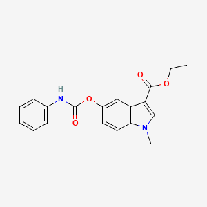 molecular formula C20H20N2O4 B3742940 ethyl 5-[(anilinocarbonyl)oxy]-1,2-dimethyl-1H-indole-3-carboxylate 
