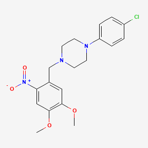 molecular formula C19H22ClN3O4 B3742943 1-(4-chlorophenyl)-4-(4,5-dimethoxy-2-nitrobenzyl)piperazine 