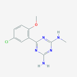 molecular formula C11H12ClN5O B374295 6-(5-chloro-2-methoxyphenyl)-2-N-methyl-1,3,5-triazine-2,4-diamine 