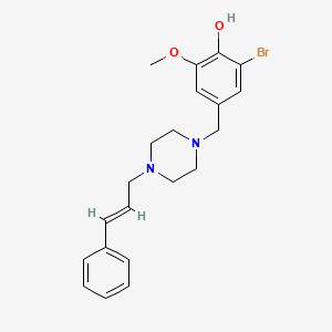 molecular formula C21H25BrN2O2 B3742975 2-bromo-6-methoxy-4-{[4-(3-phenyl-2-propen-1-yl)-1-piperazinyl]methyl}phenol 