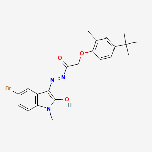 N'-(5-bromo-1-methyl-2-oxo-1,2-dihydro-3H-indol-3-ylidene)-2-(4-tert-butyl-2-methylphenoxy)acetohydrazide