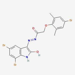 molecular formula C18H14Br3N3O3 B3743011 2-(4-bromo-2,6-dimethylphenoxy)-N'-(5,7-dibromo-2-oxo-1,2-dihydro-3H-indol-3-ylidene)acetohydrazide 