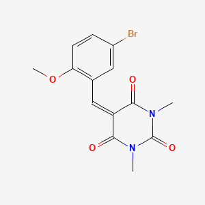 molecular formula C14H13BrN2O4 B3743016 5-(5-bromo-2-methoxybenzylidene)-1,3-dimethyl-2,4,6(1H,3H,5H)-pyrimidinetrione 