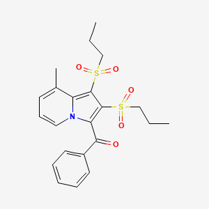 molecular formula C22H25NO5S2 B3743040 [8-methyl-1,2-bis(propylsulfonyl)-3-indolizinyl](phenyl)methanone 