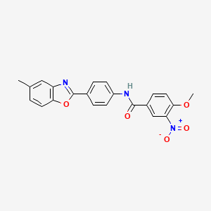 4-methoxy-N-[4-(5-methyl-1,3-benzoxazol-2-yl)phenyl]-3-nitrobenzamide