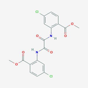 molecular formula C18H14Cl2N2O6 B374306 Methyl 4-chloro-2-{[[5-chloro-2-(methoxycarbonyl)anilino](oxo)acetyl]amino}benzoate 
