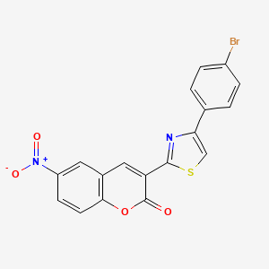 molecular formula C18H9BrN2O4S B3743062 3-[4-(4-bromophenyl)-1,3-thiazol-2-yl]-6-nitro-2H-chromen-2-one CAS No. 5302-90-9