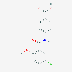 molecular formula C15H12ClNO4 B374310 4-[(5-Chloro-2-methoxybenzoyl)amino]benzoic acid 