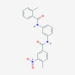 molecular formula C22H19N3O4 B3743111 4-methyl-N-{3-[(2-methylbenzoyl)amino]phenyl}-3-nitrobenzamide 