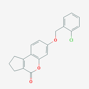 molecular formula C19H15ClO3 B374315 7-[(2-chlorobenzyl)oxy]-2,3-dihydrocyclopenta[c]chromen-4(1H)-one 