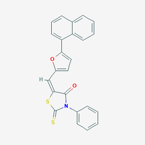 molecular formula C24H15NO2S2 B374316 5-{[5-(1-Naphthyl)-2-furyl]methylene}-3-phenyl-2-thioxo-1,3-thiazolidin-4-one 