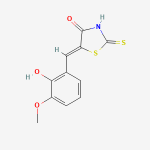 molecular formula C11H9NO3S2 B3743173 5-(2-hydroxy-3-methoxybenzylidene)-2-thioxo-1,3-thiazolidin-4-one 