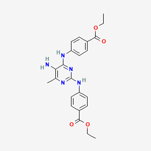 molecular formula C23H25N5O4 B3743185 diethyl 4,4'-[(5-amino-6-methyl-2,4-pyrimidinediyl)diimino]dibenzoate 