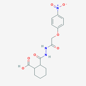 molecular formula C16H19N3O7 B374319 2-{[2-({4-Nitrophenoxy}acetyl)hydrazino]carbonyl}cyclohexanecarboxylic acid 