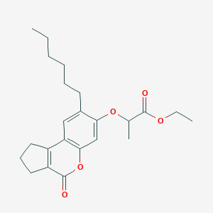 molecular formula C23H30O5 B374323 ethyl 2-[(8-hexyl-4-oxo-2,3-dihydro-1H-cyclopenta[c]chromen-7-yl)oxy]propanoate 