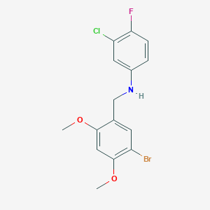 molecular formula C15H14BrClFNO2 B3743240 (5-bromo-2,4-dimethoxybenzyl)(3-chloro-4-fluorophenyl)amine 