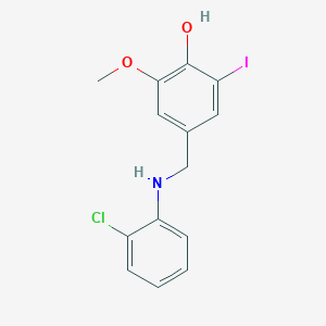 molecular formula C14H13ClINO2 B3743243 4-{[(2-chlorophenyl)amino]methyl}-2-iodo-6-methoxyphenol 
