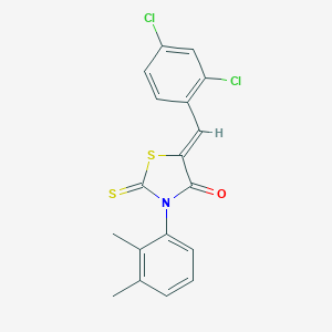 molecular formula C18H13Cl2NOS2 B374325 5-(2,4-Dichloro-benzylidene)-3-(2,3-dimethyl-phenyl)-2-thioxo-thiazolidin-4-one CAS No. 301687-30-9