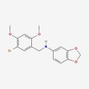 molecular formula C16H16BrNO4 B3743260 1,3-benzodioxol-5-yl(5-bromo-2,4-dimethoxybenzyl)amine 