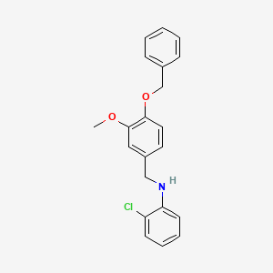 molecular formula C21H20ClNO2 B3743261 N-[4-(benzyloxy)-3-methoxybenzyl]-2-chloroaniline 