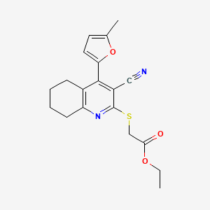 molecular formula C19H20N2O3S B3743290 ethyl {[3-cyano-4-(5-methyl-2-furyl)-5,6,7,8-tetrahydro-2-quinolinyl]thio}acetate 