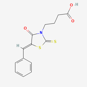 molecular formula C14H13NO3S2 B3743300 4-(5-benzylidene-4-oxo-2-thioxo-1,3-thiazolidin-3-yl)butanoic acid 