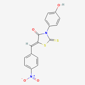 molecular formula C16H10N2O4S2 B3743301 3-(4-hydroxyphenyl)-5-(4-nitrobenzylidene)-2-thioxo-1,3-thiazolidin-4-one 