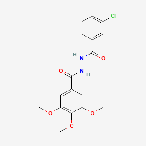 molecular formula C17H17ClN2O5 B3743344 N'-(3-chlorobenzoyl)-3,4,5-trimethoxybenzohydrazide 