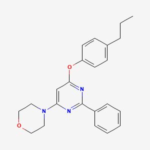 molecular formula C23H25N3O2 B3743401 4-[2-phenyl-6-(4-propylphenoxy)-4-pyrimidinyl]morpholine 