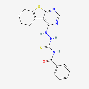 molecular formula C18H17N5OS2 B3743406 N-{[2-(5,6,7,8-tetrahydro[1]benzothieno[2,3-d]pyrimidin-4-yl)hydrazino]carbonothioyl}benzamide 