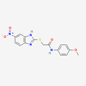 molecular formula C16H14N4O4S B3743407 N-(4-methoxyphenyl)-2-[(5-nitro-1H-benzimidazol-2-yl)thio]acetamide 