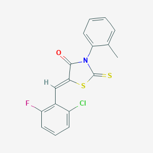 molecular formula C17H11ClFNOS2 B374342 5-(2-Chloro-6-fluorobenzylidene)-3-(2-methylphenyl)-2-thioxo-1,3-thiazolidin-4-one 