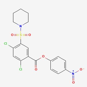 molecular formula C18H16Cl2N2O6S B3743470 4-nitrophenyl 2,4-dichloro-5-(1-piperidinylsulfonyl)benzoate 