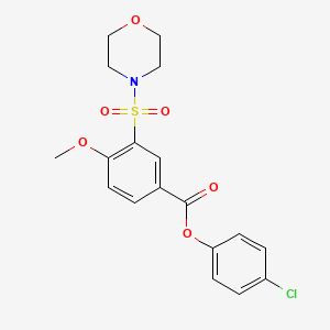 molecular formula C18H18ClNO6S B3743473 4-chlorophenyl 4-methoxy-3-(4-morpholinylsulfonyl)benzoate 