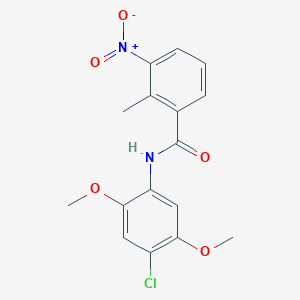 molecular formula C16H15ClN2O5 B3743486 N-(4-chloro-2,5-dimethoxyphenyl)-2-methyl-3-nitrobenzamide 