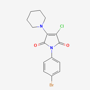 molecular formula C15H14BrClN2O2 B3743498 1-(4-bromophenyl)-3-chloro-4-(1-piperidinyl)-1H-pyrrole-2,5-dione 