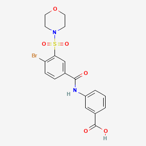 molecular formula C18H17BrN2O6S B3743506 3-{[4-bromo-3-(4-morpholinylsulfonyl)benzoyl]amino}benzoic acid 