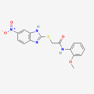 molecular formula C16H14N4O4S B3743550 N-(2-methoxyphenyl)-2-[(5-nitro-1H-benzimidazol-2-yl)thio]acetamide 